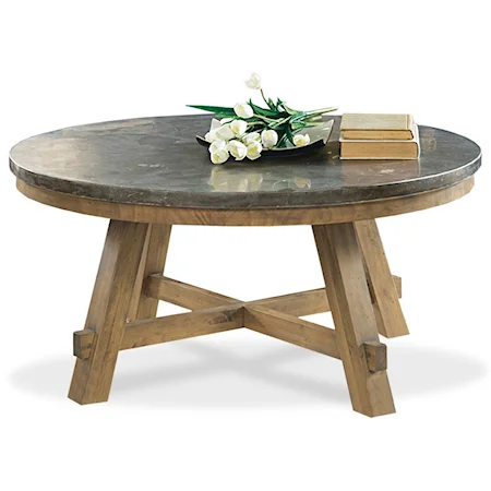 Round Cocktail Table with Authentic Bluestone Top